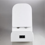 1-Piece 1.28 GPF Dual Flush Ceramic Square Elongated Toilet in White, Seat Included - Super Arbor