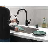 Delta Trask Matte Black 1-Handle Deck-Mount Pull-Down Handle Kitchen Faucet (Deck Plate Included)