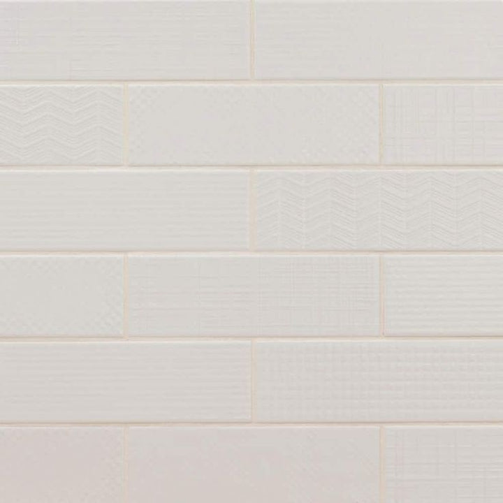 MSI Citylights Pure 3D Mix 12 in. x 4 in. Glossy Ceramic White Textured Subway Tile (9.9 sq. ft. / case)