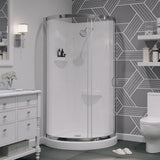 Breeze 36 in. L x 36 in. W x 76 in. H Corner Shower Kit with Reversible Sliding Door and Shower Base - Super Arbor