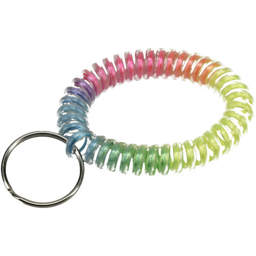 Hillman Plastic Assorted Split Ring Wrist Coil Key Chain
