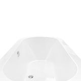 70.8 in. Acrylic Pop Up Drain Oval Double Ended Flatbottom Freestanding Bathtub in White - Super Arbor