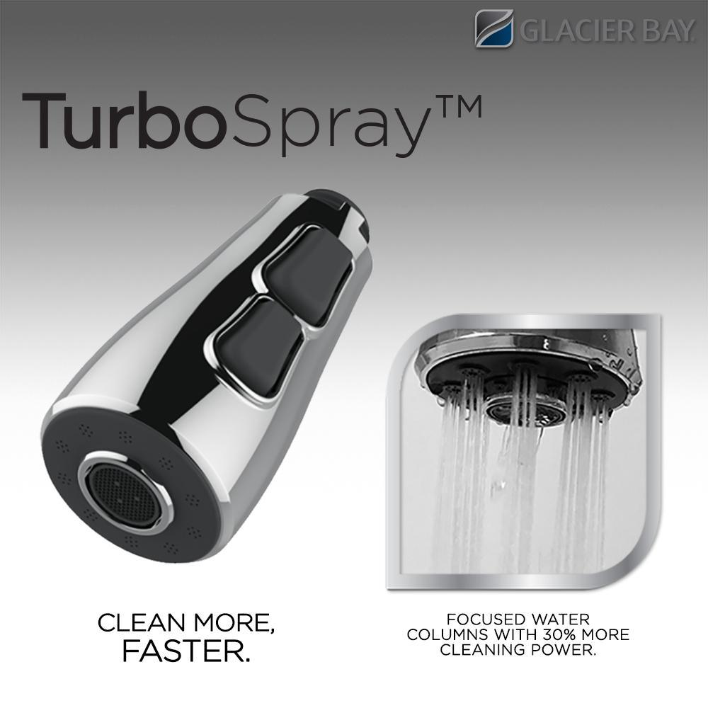 Pavilion Single-Handle Pull-Down Kitchen Faucet with TurboSpray and FastMount and Soap Dispenser in Bronze - Super Arbor