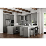Shaker Assembled 28.5x34.5x16.5 in. Lazy Susan Corner Base Kitchen Cabinet in Dove Gray