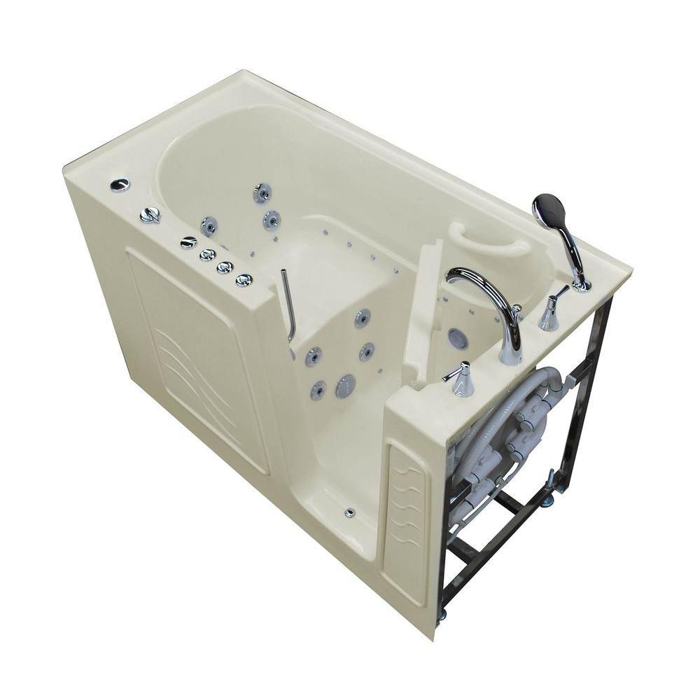 Nova Heated 5 ft. Walk-In Air and Whirlpool Jetted Tub in White with Chrome Trim - Super Arbor