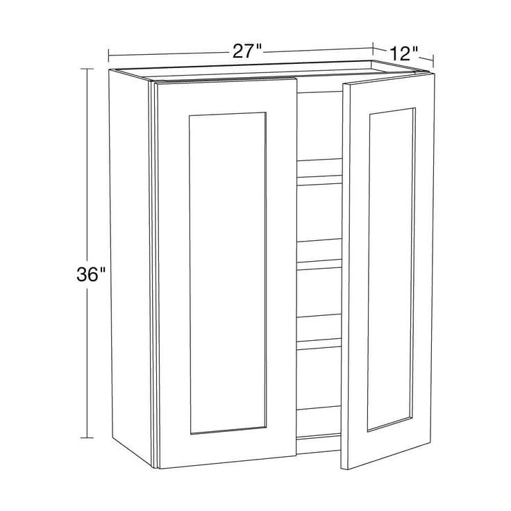Home Decorators Collection Newport 27 in. W x 12 in. D x 36 in. H Assembled Plywood Wall Kitchen Cabinet in Blended Cream with Soft Close