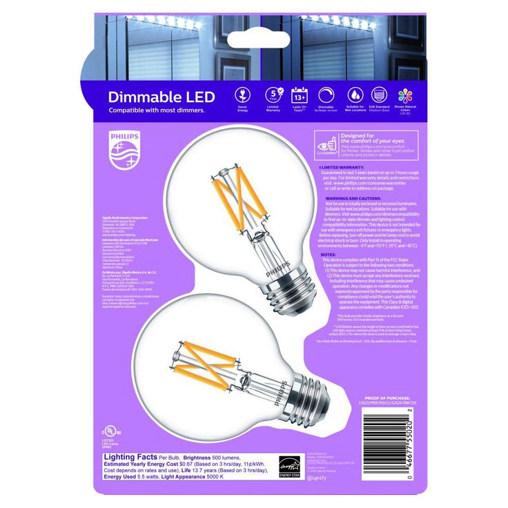 Philips 60-Watt Equivalent G25 Dimmable LED Light Bulb Clear Daylight (8-Pack)