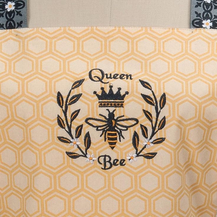 Queen Bee Yellow Cotton Hostess Apron