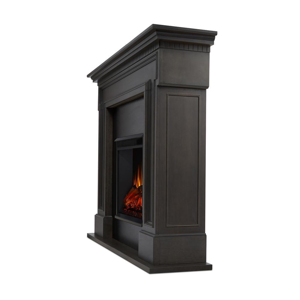 Thayer 54 in. Electric Fireplace in Gray - Super Arbor