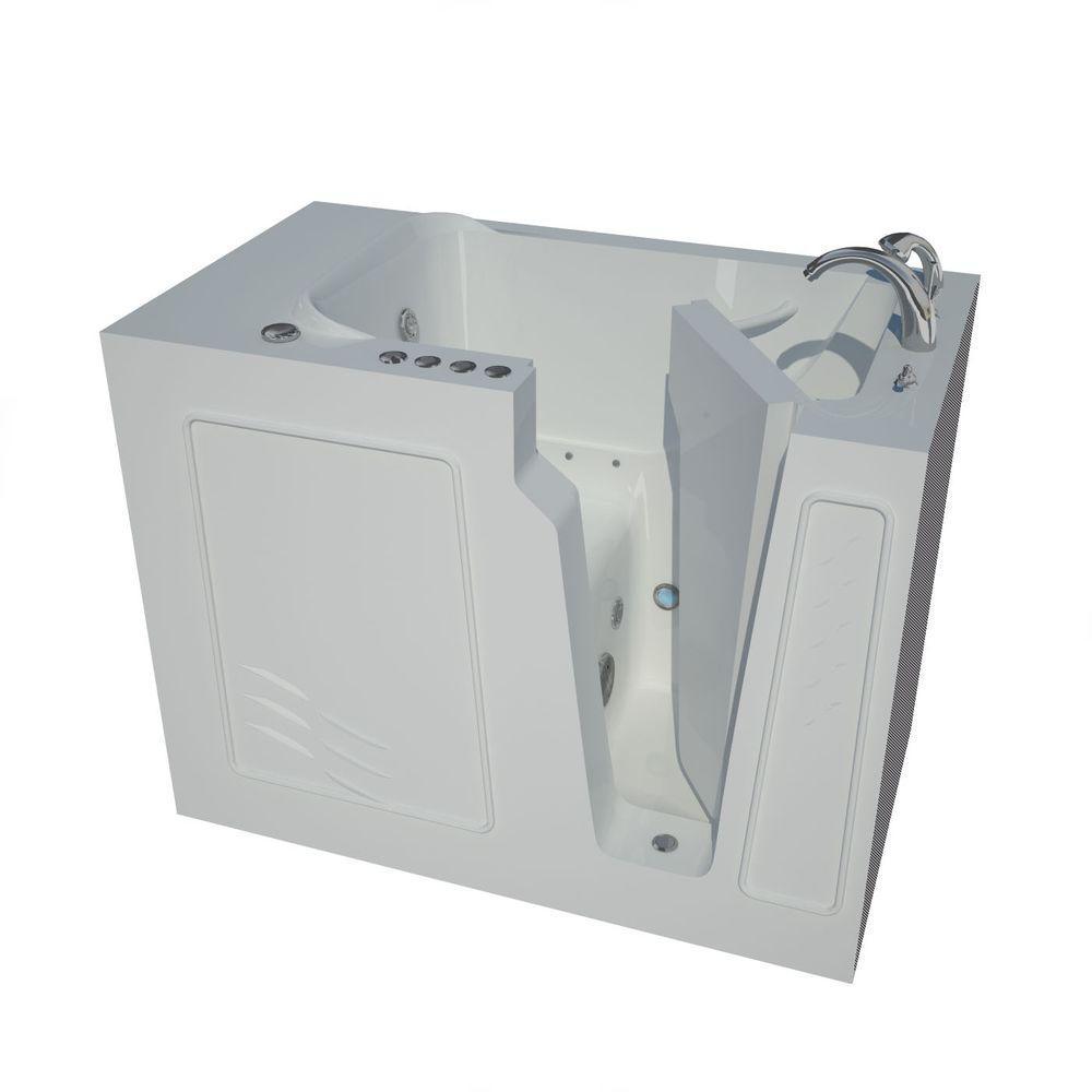 Nova Heated 5 ft. Walk-In Air and Whirlpool Jetted Tub in White with Chrome Trim - Super Arbor
