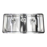 Undermount 16-Gauge Stainless Steel 42 in. x 20 in x 10 in. Triple Bowl Kitchen Sink with Collapsible Silicone Colanders - Super Arbor