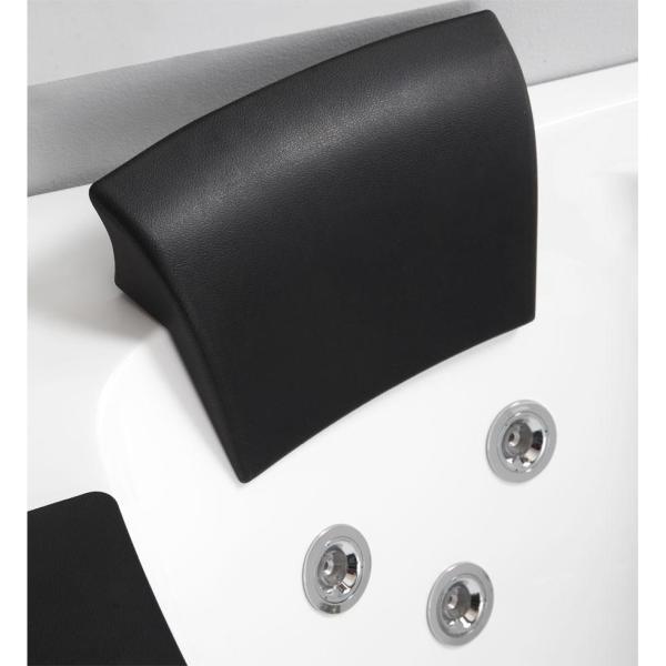 59 in. Acrylic Right Drain Corner Apron Front Whirlpool Bathtub in White - Super Arbor