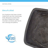 MR Direct Stone Vessel Sink in Gray Limestone