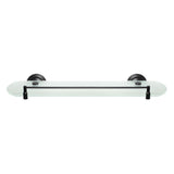Viola 20 in. Frosted Glass Shelf with Rail in Rubbed Bronze - Super Arbor
