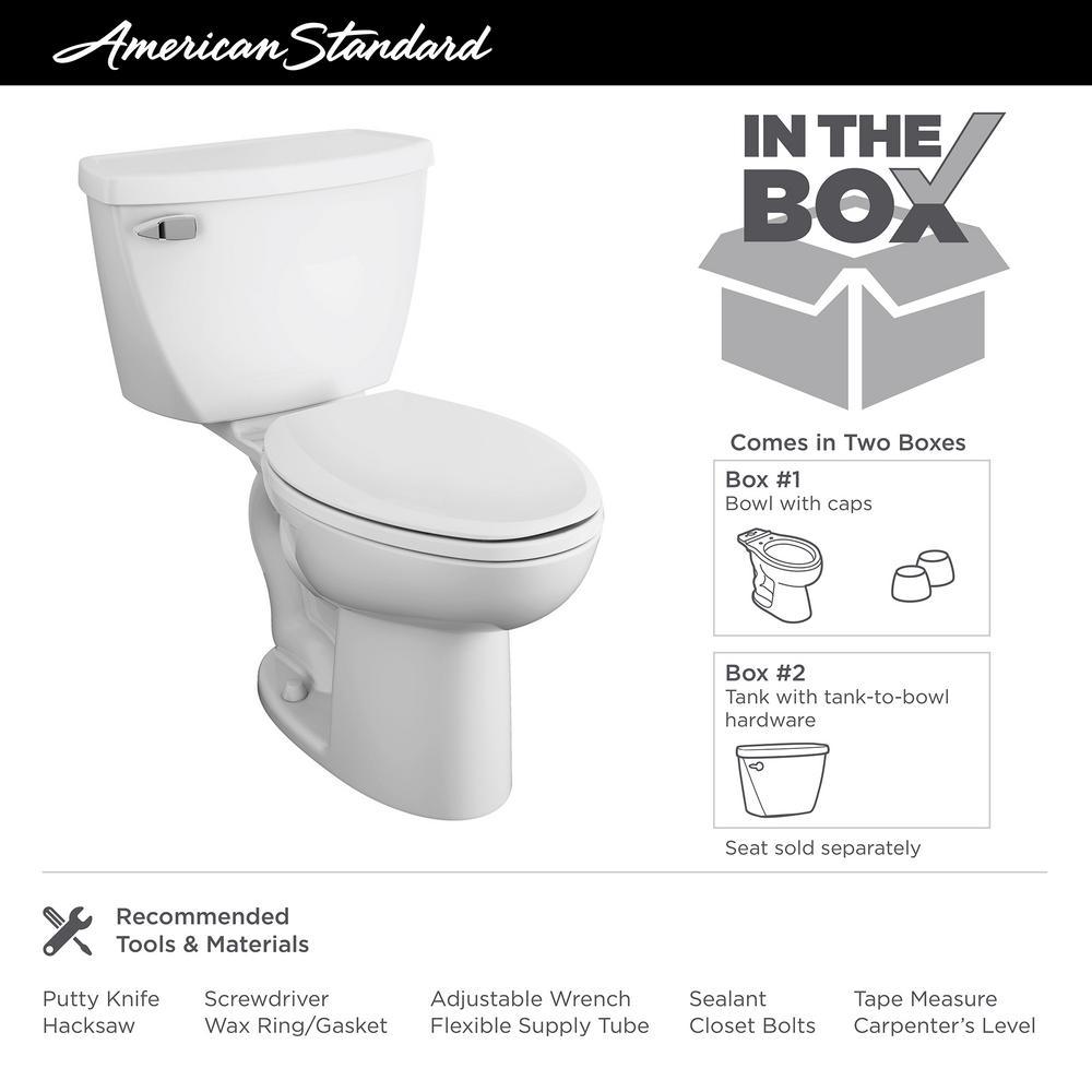 Cadet 2-Piece 1.6 GPF Tall Height Pressure-Assisted Elongated Toilet in White, Seat Not Included - Super Arbor