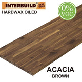 Acacia 6 ft. L x 25 in. D x 1 in. T Butcher Block Countertop in Brown Oil Stain