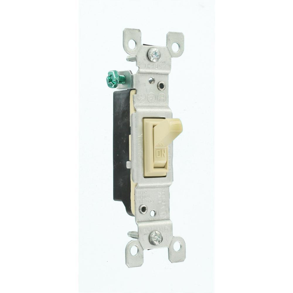 15 Amp Single Pole Switch, Ivory (10-Pack) - Super Arbor