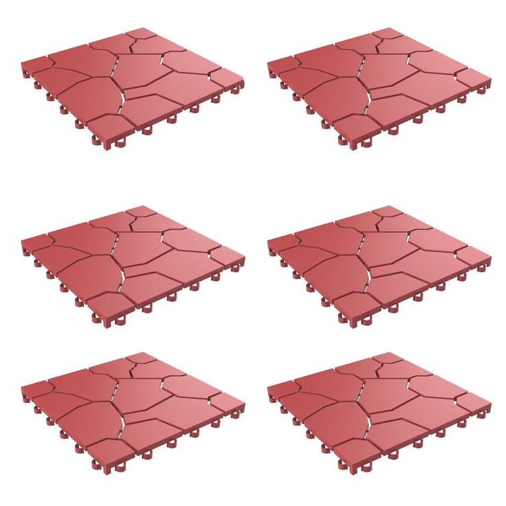 Pure Garden 11.5 in. x 11.5 in. Grey Outdoor Interlocking Square Look Polypropylene Patio and Deck Tiles (Set of 30)