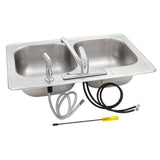 Swift Install All-in-One Drop-In Stainless Steel 33 in. 4-Hole Double Bowl Kitchen Sink Kit - Super Arbor