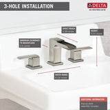 Delta Ara Stainless 2-handle 4-in Centerset WaterSense Bathroom Sink Faucet with Drain