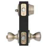 Tylo Antique Brass Entry Door Knob and Single Cylinder Deadbolt Combo Pack with Microban Antimicrobial Technology - Super Arbor
