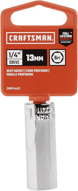 Craftsman 13 mm Metric Deep Socket, 1/4 in. Drive, 6 Point