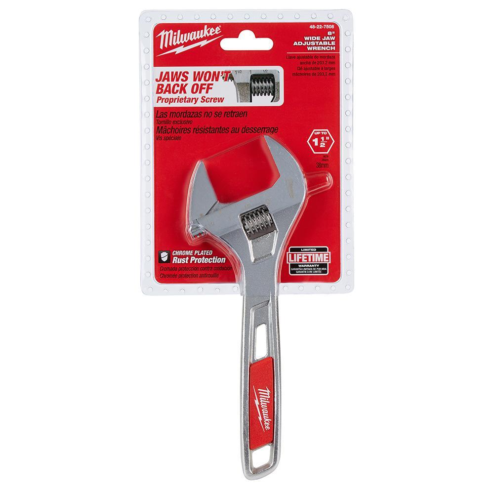 8 in. Wide Jaw Adjustable Wrench - Super Arbor