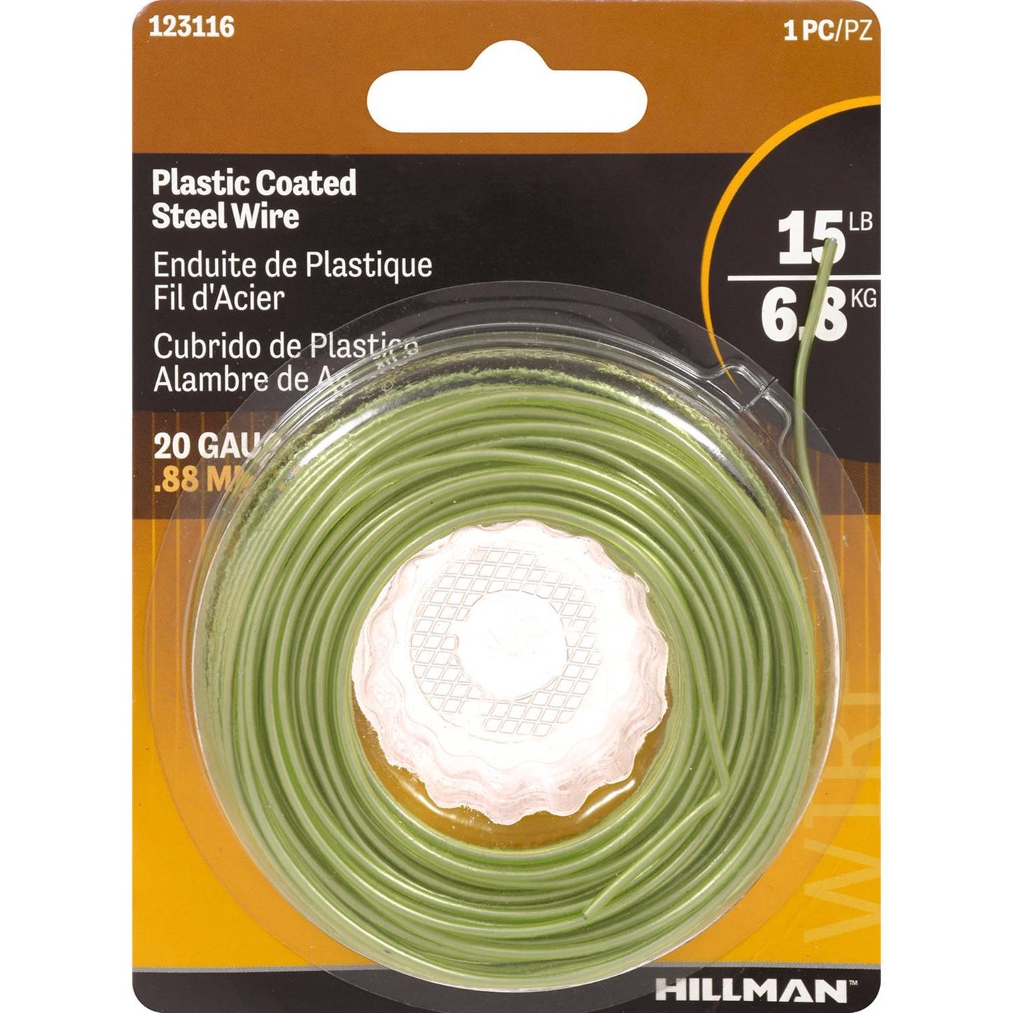 Hillman 75 ft Plastic-Coated 20-Gauge Steel Wire, Green