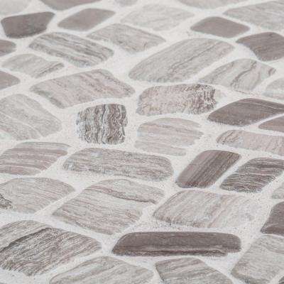 Jeffrey Court Bailey Grey Pebble 12 in. x 12 in. x 10 mm Honed Natural Stone Mosaic Wall/Floor Tile
