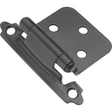 Surface Mount Black Self-Closing Overlay Hinge (2-Pack) - Super Arbor