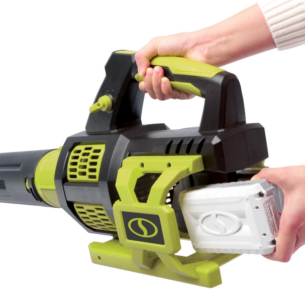 Sun Joe 140 MPH 560 CFM 48-Volt Cordless Brushless Turbine Jet Blower Kit with 2 x 2.0 Ah Batteries and Dual Charger - Super Arbor