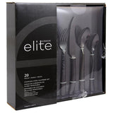Elite Stonehenge 20-Piece Black Flatware Set (Service for 10)