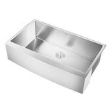 36 in. x 22 in. Stainless Steel Laundry/Utility Sink Handmade Apron Front Single Bowl with Basket Strainer - Super Arbor