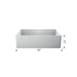PROFINA Farmhouse Apron-Front Fireclay 36 in. Single Bowl Kitchen Sink with Beechwood Cutting Board in White - Super Arbor