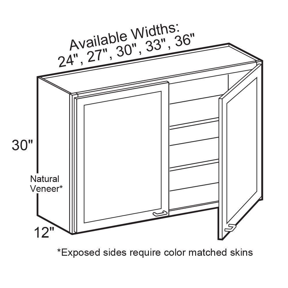 Vesper White Shaker Assembled Plywood 30 in. x 30 in. x 12 in. Wall Kitchen Cabinet with Soft Close - Super Arbor