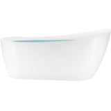 67 in. Acrylic Single Slipper Flatbottom Non-Whirlpool Bathtub in Glossy White - Super Arbor