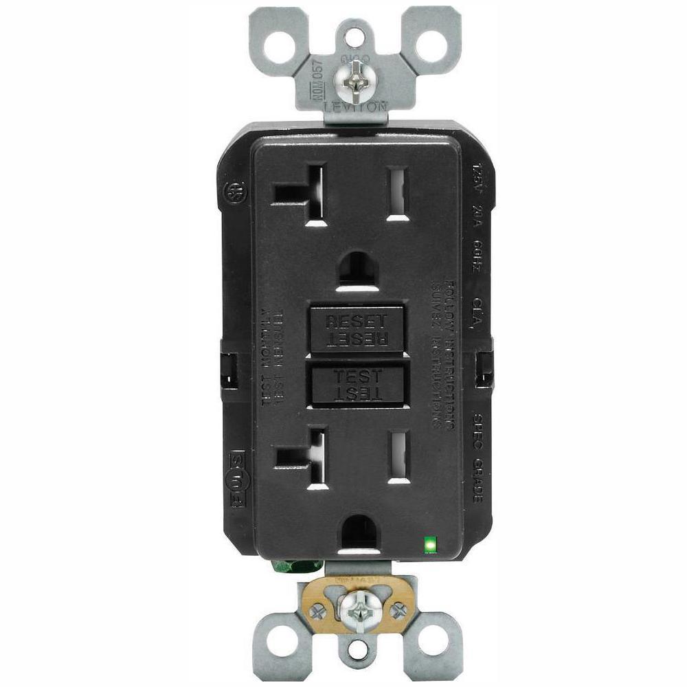 20 Amp 125-Volt Duplex SmarTest Self-Test SmartlockPro Tamper Resistant GFCI Outlet, Light Almond - Super Arbor