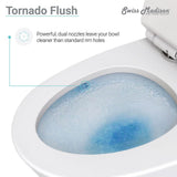Burdon 1-Piece 0.8/1.28 GPF Dual Flush Square Toilet in White, Seat Included - Super Arbor
