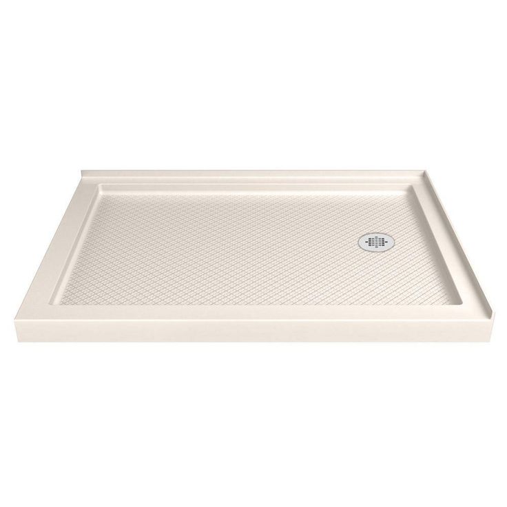 SlimLine 48 in. W x 36 in. D Double Threshold Shower Base in White with Right Hand Drain