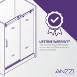 Leon 60 in. x 76 in. Frameless Sliding Shower Door in Brushed Nickel with Handle - Super Arbor