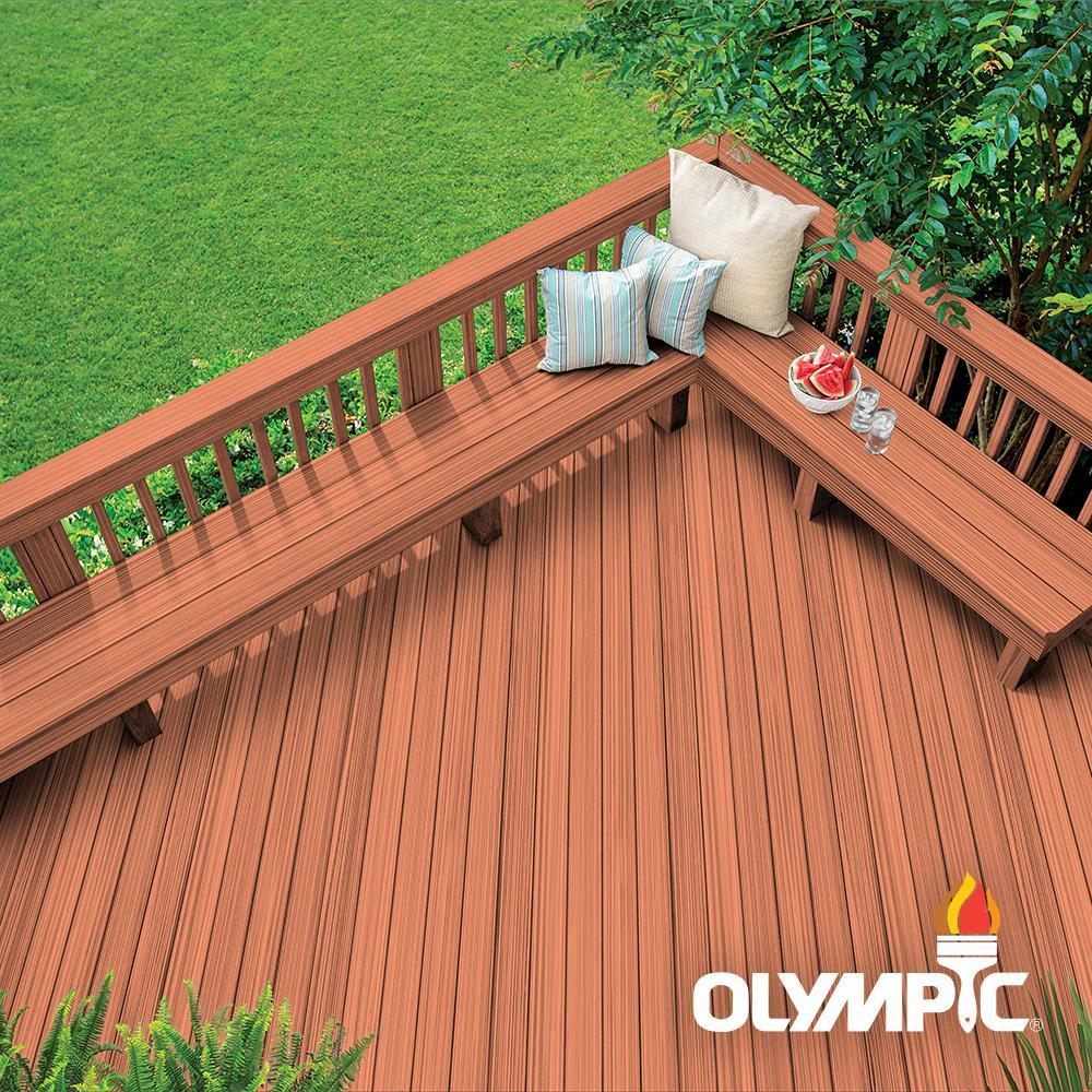 Olympic Maximum 5 gal. Rosewood Semi-Transparent Exterior Stain and Sealant in One - Super Arbor