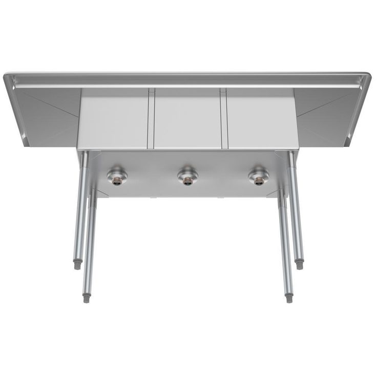 Freestanding Stainless Steel 60 in. 2-Hole Triple Bowl Commercial Kitchen Sink