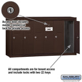 3500 Series Bronze Surface-Mounted Private Vertical Mailbox with 6 Doors - Super Arbor