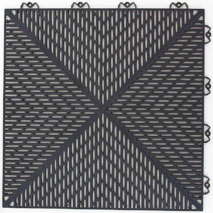 Bergo Unique 14.9 in. x 14.9 in. Graphite Polypropylene Garage Floor Tile (21.6 sq. ft. / case)