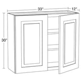 Home Decorators Collection Grayson 33 in. W x 12 in. D x 30 in. H Assembled Plywood Wall Kitchen Cabinet in Pacific White with Soft Close