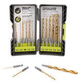RYOBI Titanium Drill Bit Kit (22-Piece) – 1/4" Hex Shank, 135° Split Point
