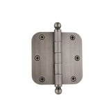Nostalgic Warehouse 3.5 in. Antique Pewter Ball Tip Residential Hinge with 5/8 in. Radius Corners - Super Arbor