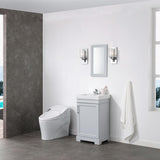 Vanity Art Hallcrest 20 in. W x 16 in. D Vanity in Misty Grey with Integrated Vanity Top in White with White Sink and Mirror