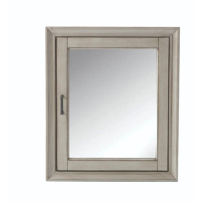 Hazelton 24 in. W x 28 in. H Framed Surface-Mount Bathroom Medicine Cabinet in Antique Grey - Super Arbor