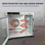 10 Tray Premium Stainless Steel Electric Food Dehydrator Machine 1000W for Drying Beef Jerky, Fruits, Vegetables & Nuts